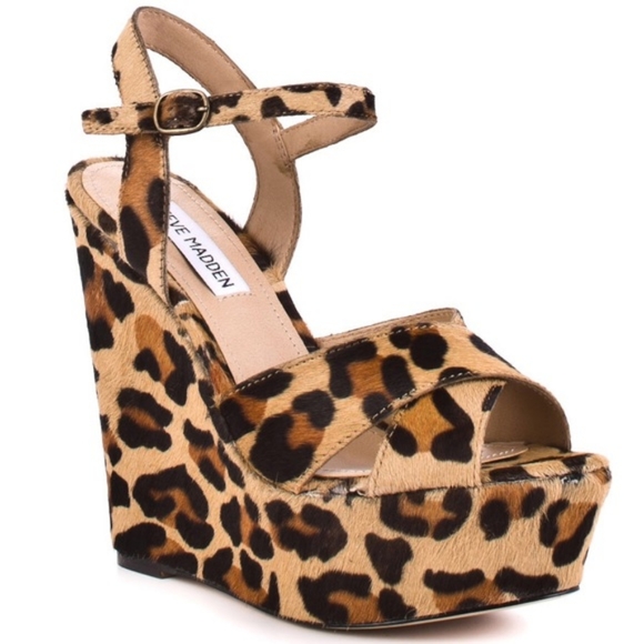 STEVE MADDEN westii leopard wedges - Picture 1 of 3